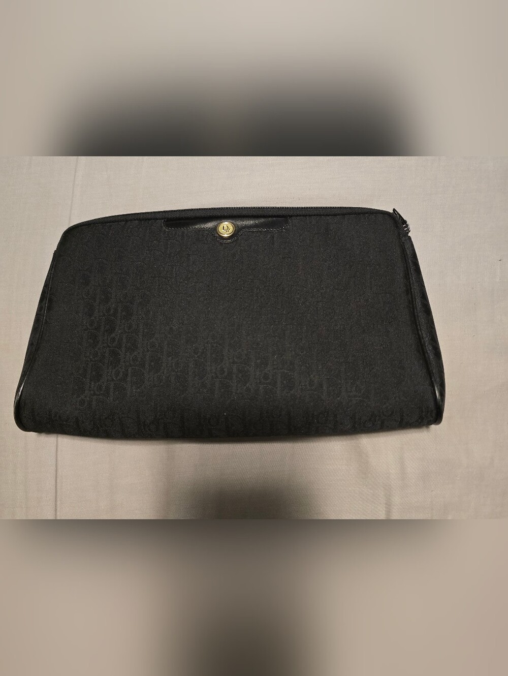 Christian Dior Vintage Black Diorissimo Portfolio Trotter Clutch COA